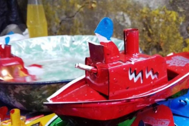 cara membuat mainan kapal otok otok