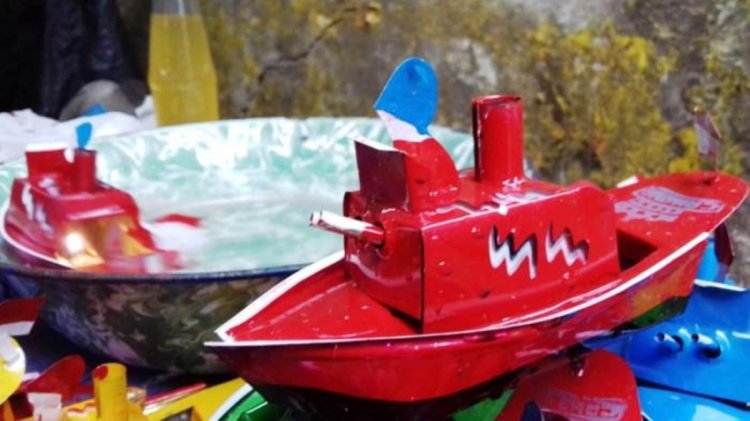 cara membuat mainan kapal otok otok
